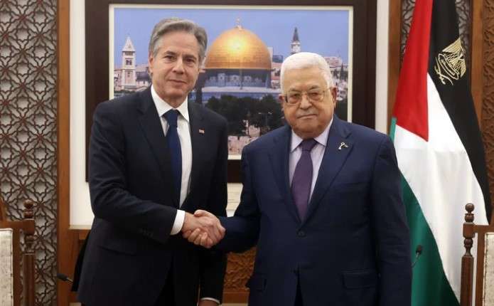 Antony Blinken dan Mahmoud Abbas