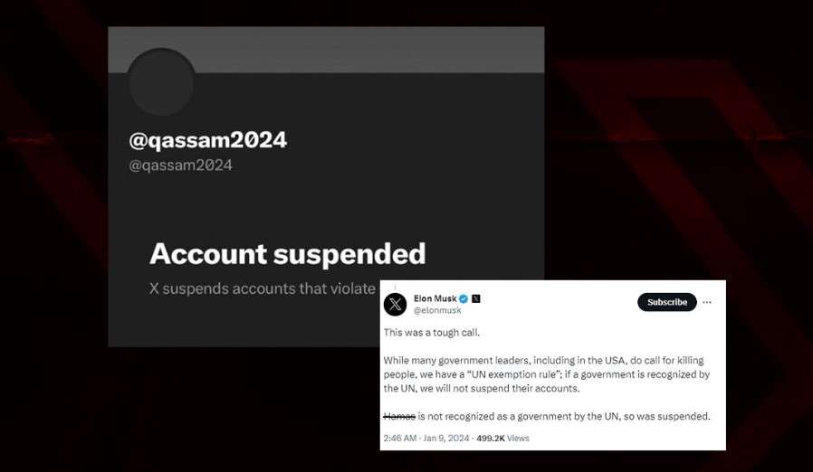 Akun Twitter Brigade Al-Qassam Hamas disuspend