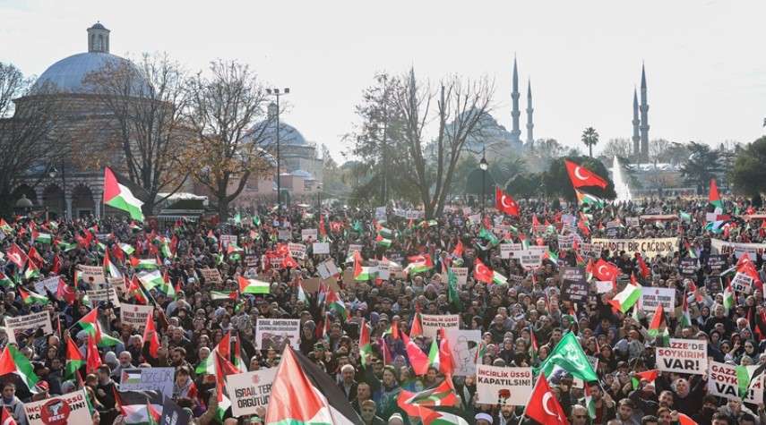Demonstrasi Pro Palestina di Istanbul Tahun Baru 2025