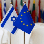 Bendera Israel dan Uni Eropa EU