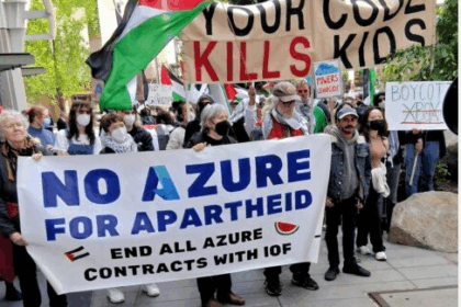 aksi demonstrasi No Azure for Apartheid oleh karyawan Microsoft
