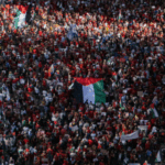 Garis Merah untuk Gaza, demonstrasi pro Palestina di Brussel Belgia
