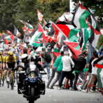 aksi demonstrasi pro Palestina di kompetisi balap Spanish Vuelta
