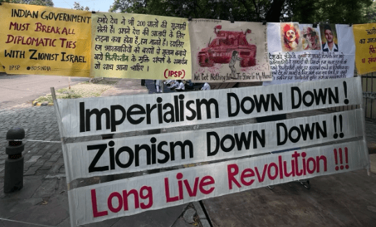 unjuk rasa mendukung Palestina di India