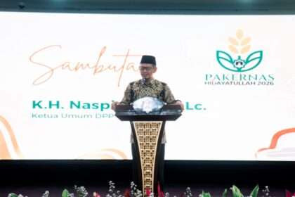 Ketua Umum DPP Hidayatullah, KH Naspi Arsyad saat membuka Rapat Kerja Nasional Hidayatullah 2026/Bilal Tadzkir