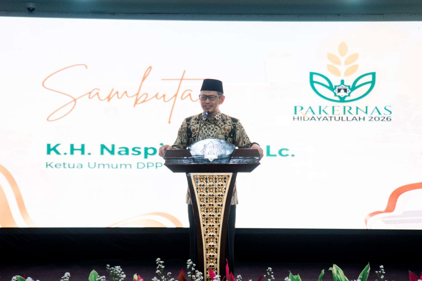 Ketua Umum DPP Hidayatullah, KH Naspi Arsyad saat membuka Rapat Kerja Nasional Hidayatullah 2026/Bilal Tadzkir