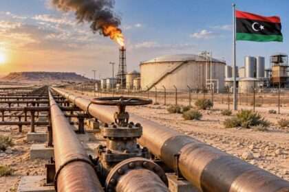 Jaringan pipa minyak Libya Sharara ke pelabuhan Zawiya.